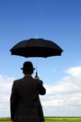 man with umbrella